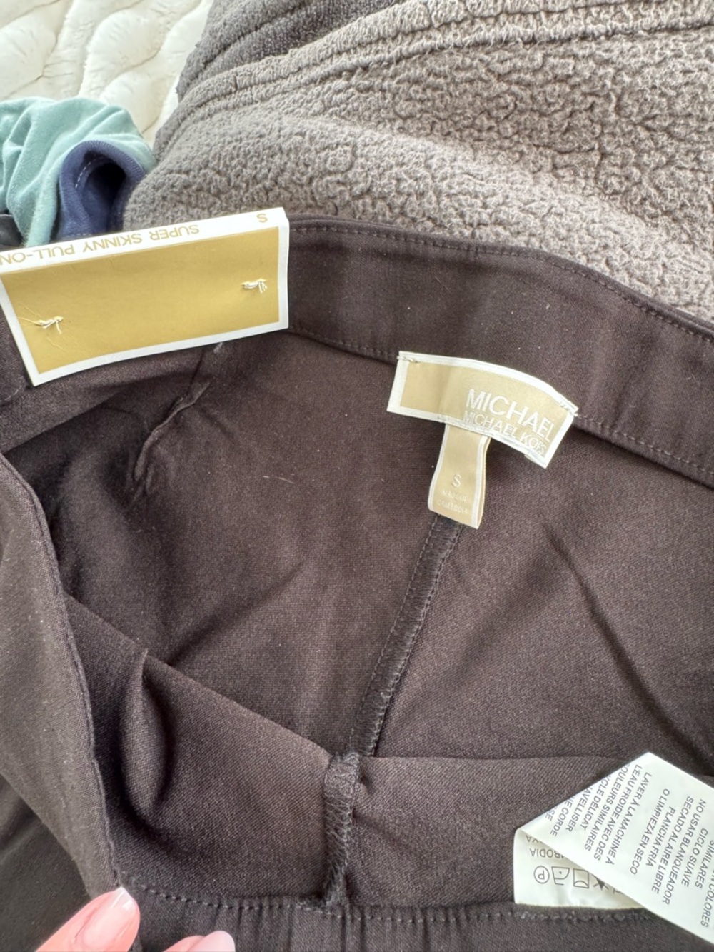 Michael Kors taupe faux-shearling fabric